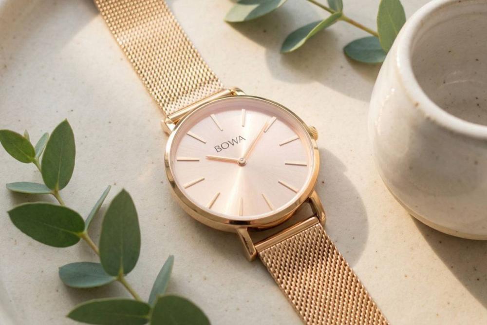 BOWA New York Pink-Gold Mesh 38 Gift Set (zegarek + bransoletka)