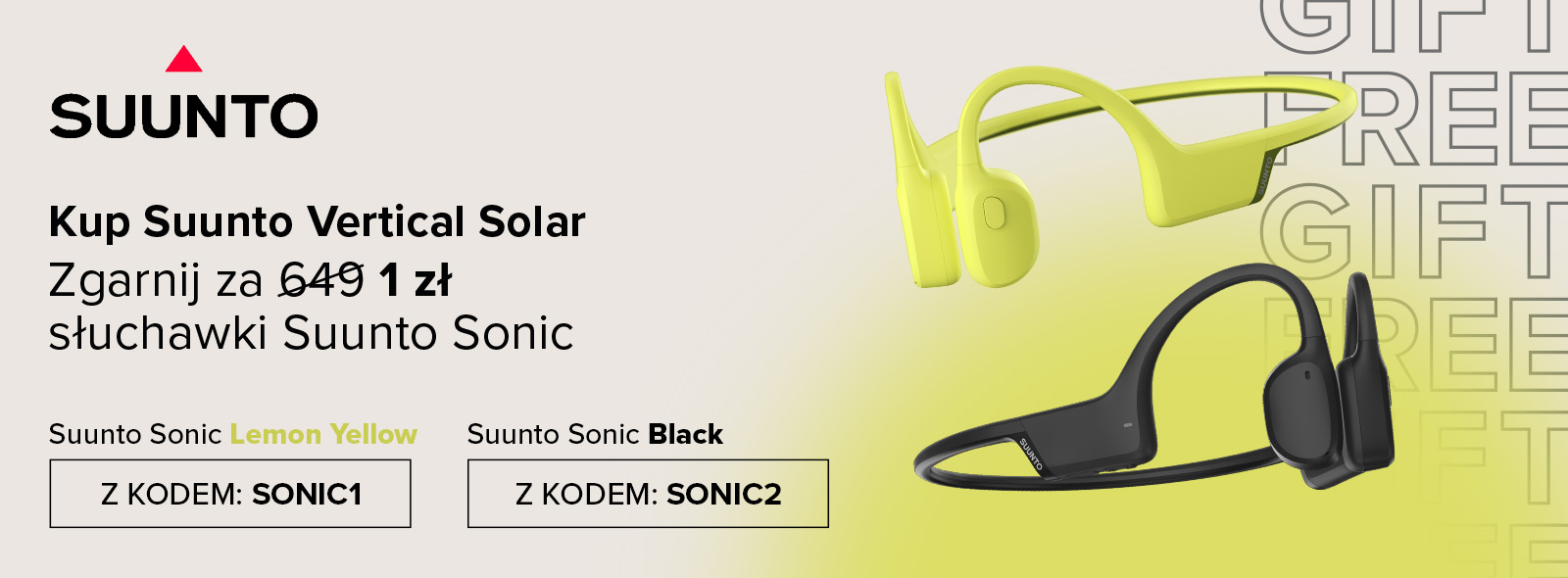 Nie przegap! Słuchawki SUUNTO Sonic za darmo przy zakupie zegarka SUUNTO Vertical Solar!