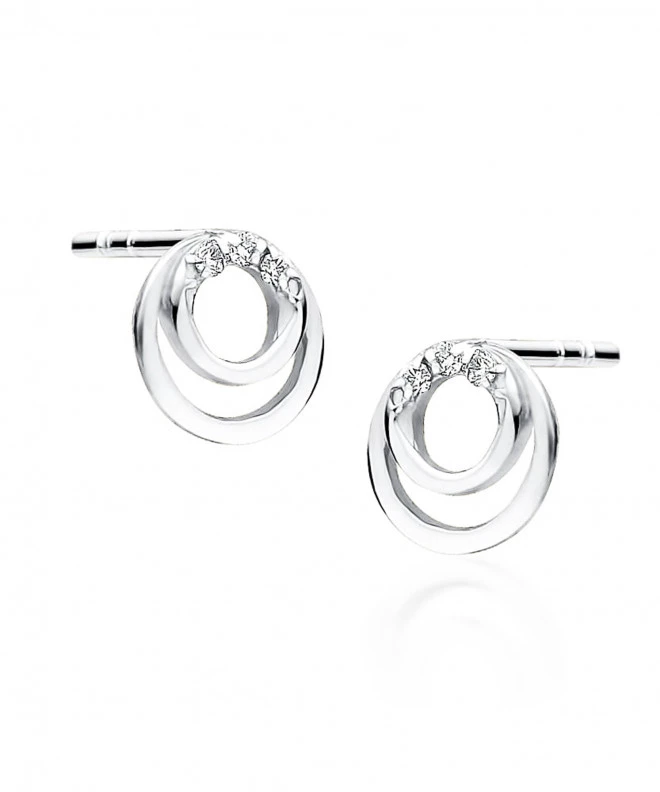 Kolczyki Bonore ze Złota próby 585 z diamentem 0,03 ct 173520