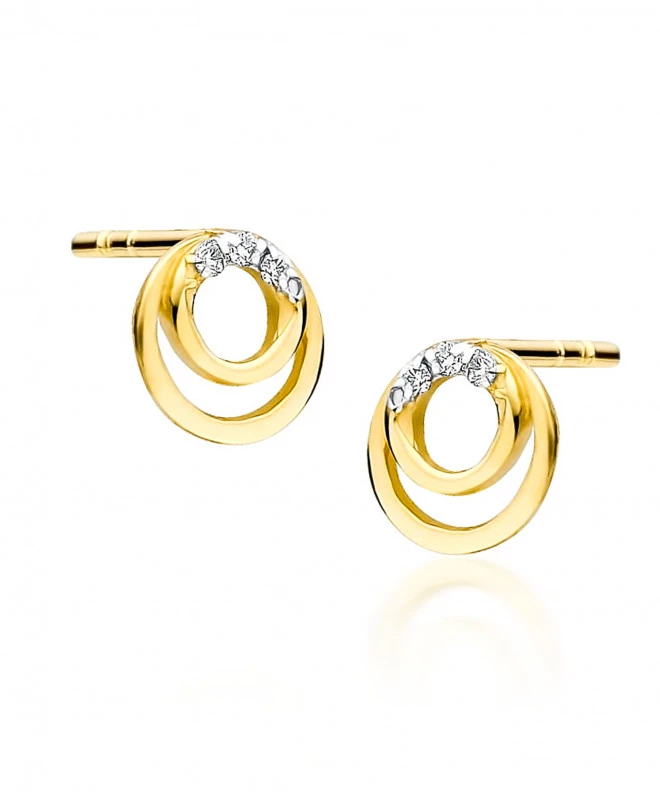 Kolczyki Bonore ze Złota próby 585 z diamentem 0,03 ct 173519