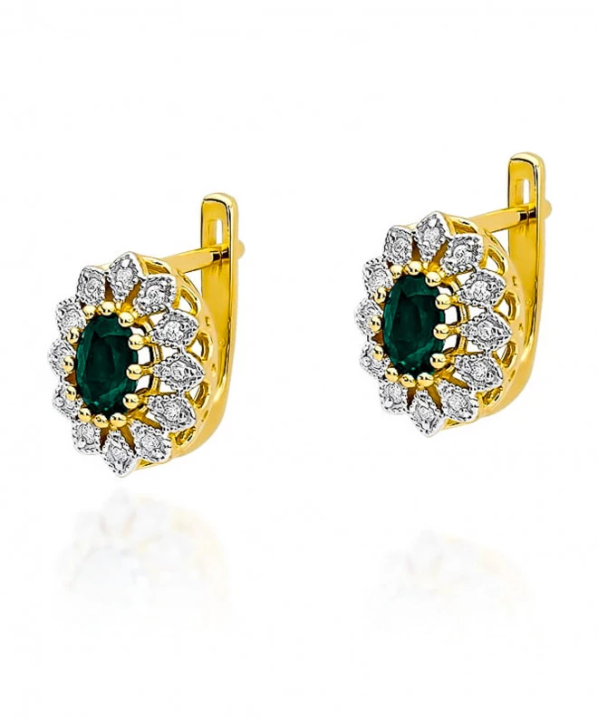 Kolczyki Bonore ze Złota próby 585 ze szmaragdem 0,8 ct 173718