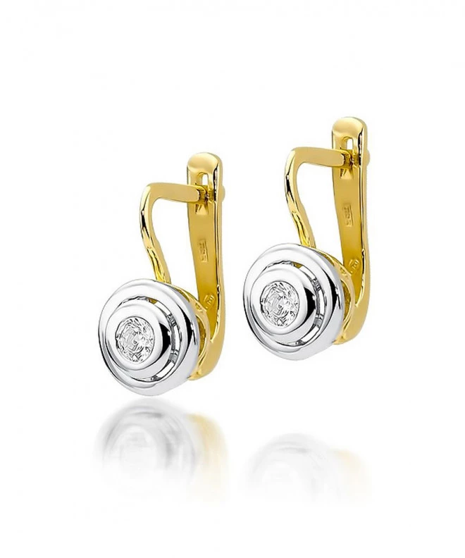 Kolczyki Bonore ze złota próby 585 z diamentem 0,1 ct 128674