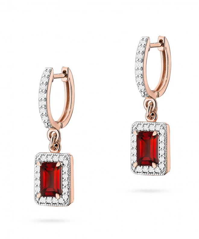Kolczyki Bonore ze Złota próby 585 z granatem 1,4 ct 173920