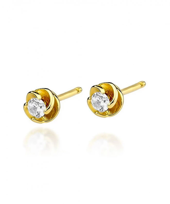 Kolczyki Bonore ze złota próby 585 z diamentem 0,1 ct 128676