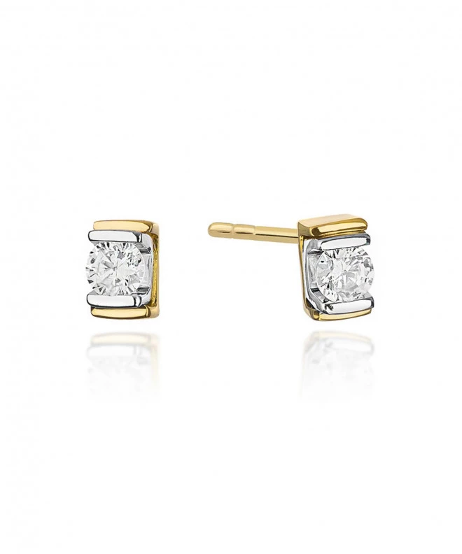 Kolczyki Bonore ze złota próby 585 z diamentem 0,1 ct 128678
