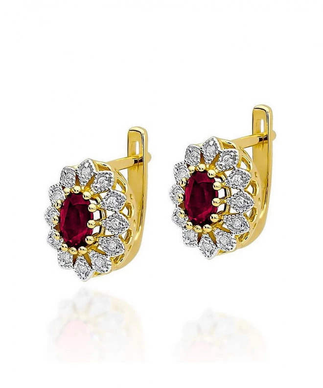 Kolczyki Bonore ze złota próby 585 z rubinem 0,6 ct 128715