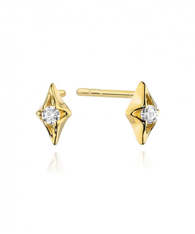 Kolczyki Bonore ze złota próby 585 z diamentem 0,04 ct 128682