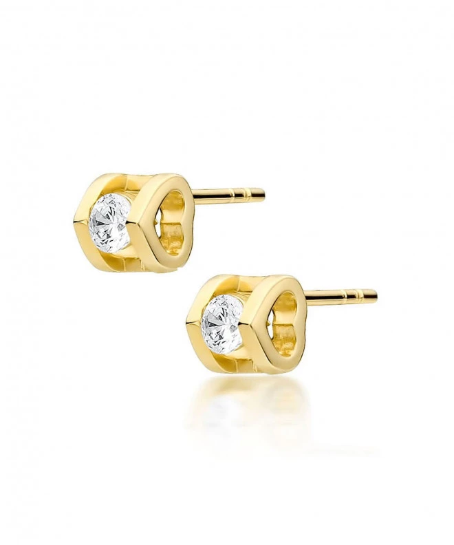 Kolczyki Bonore ze złota próby 585 z diamentem 0,09 ct 128687