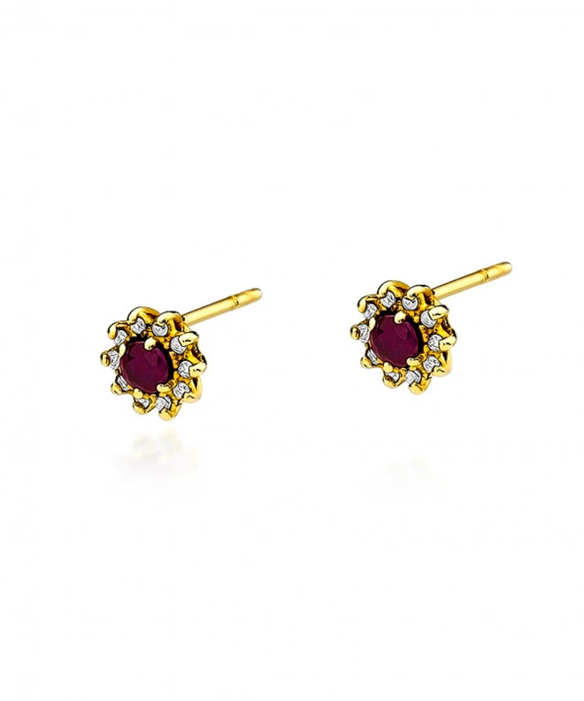Kolczyki Bonore ze Złota próby 585 z rubinem 0,3 ct 173097