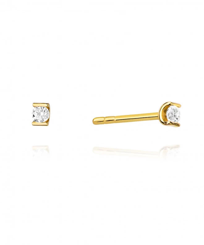 Kolczyki Bonore ze Złota próby 585 z diamentem 0,08 ct 173259