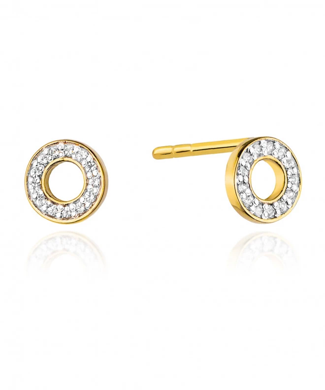 Kolczyki Bonore ze Złota próby 585 z diamentem 0,13 ct 173301