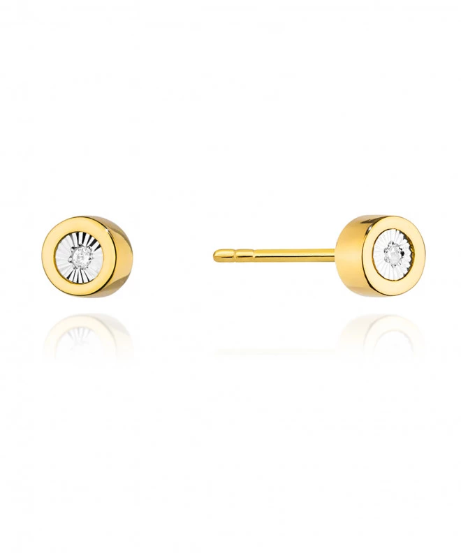 Kolczyki Bonore ze Złota próby 585 z diamentem 0,03 ct 173303