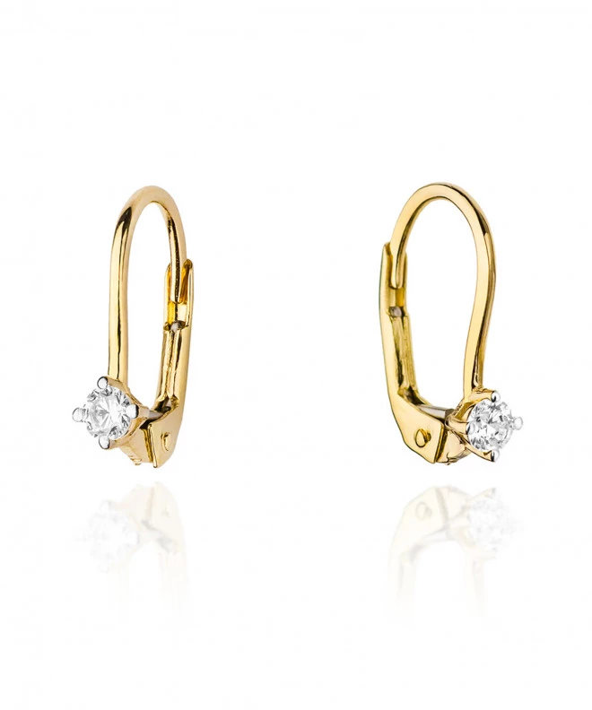 Kolczyki Bonore ze Złota próby 585 z diamentem 0,14 ct 173309