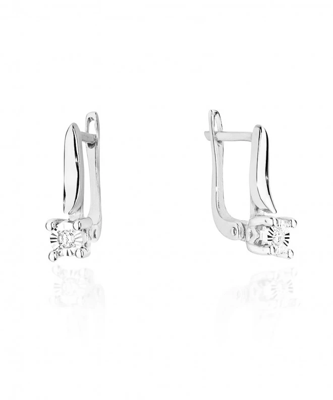 Kolczyki Bonore ze Złota próby 585 z diamentem 0,06 ct 173392