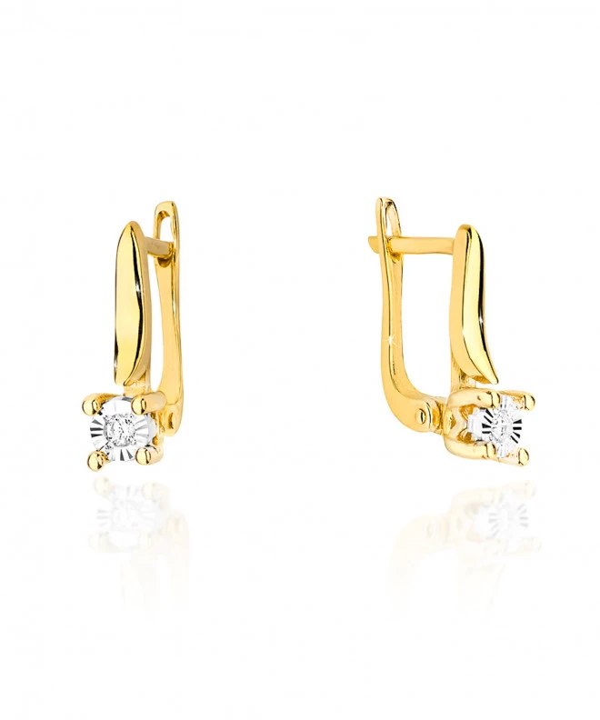 Kolczyki Bonore ze Złota próby 585 z diamentem 0,06 ct 173391