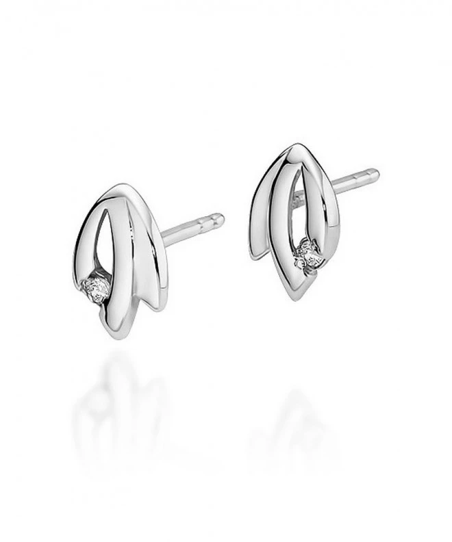 Kolczyki Bonore z białego złota próby 585 z diamentem 0,0145 ct 128727