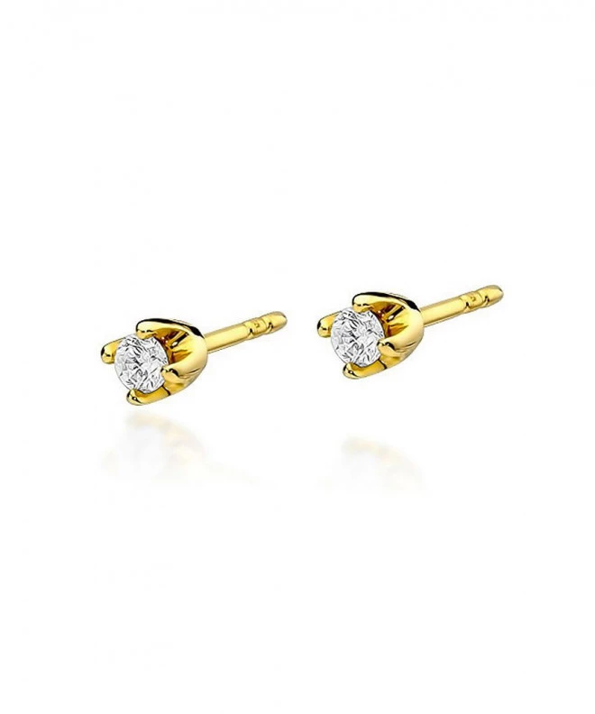 Kolczyki Bonore ze złota próby 585 z diamentem 0,08 ct 128627
