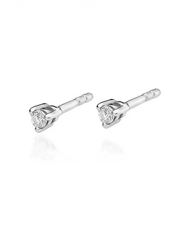 Kolczyki Bonore z białego złota próby 585 z diamentem 0,04 ct 128743