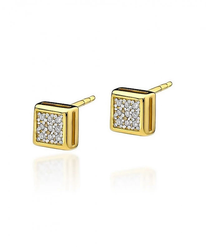Kolczyki Bonore ze złota próby 585 z diamentem 0,15 ct 128630