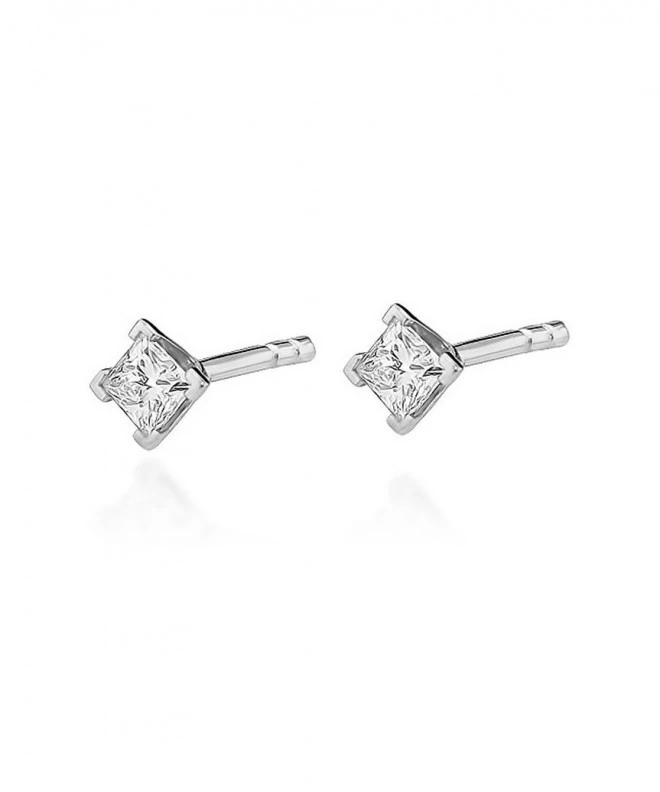 Kolczyki Bonore z białego złota próby 585 z diamentem 0,15 ct 128745