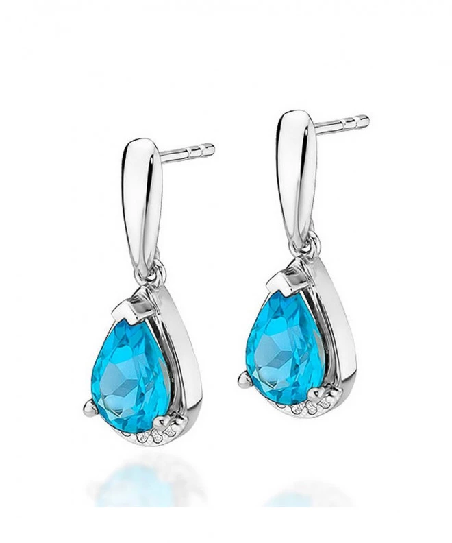 Kolczyki Bonore z białego złota próby 585 z topazem 1,4 ct 128822