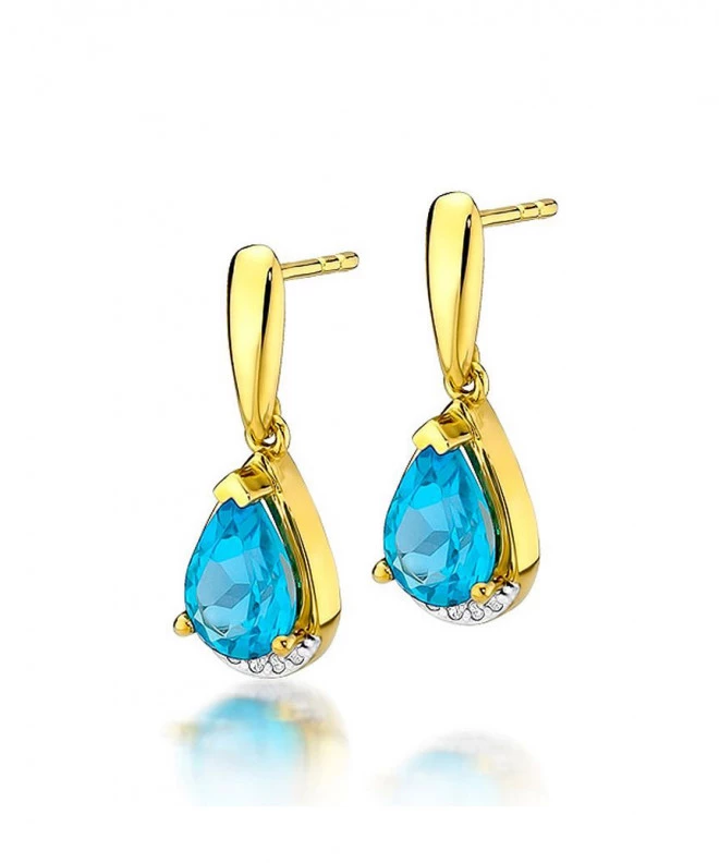 Kolczyki Bonore ze złota próby 585 z topazem 1,4 ct 128708