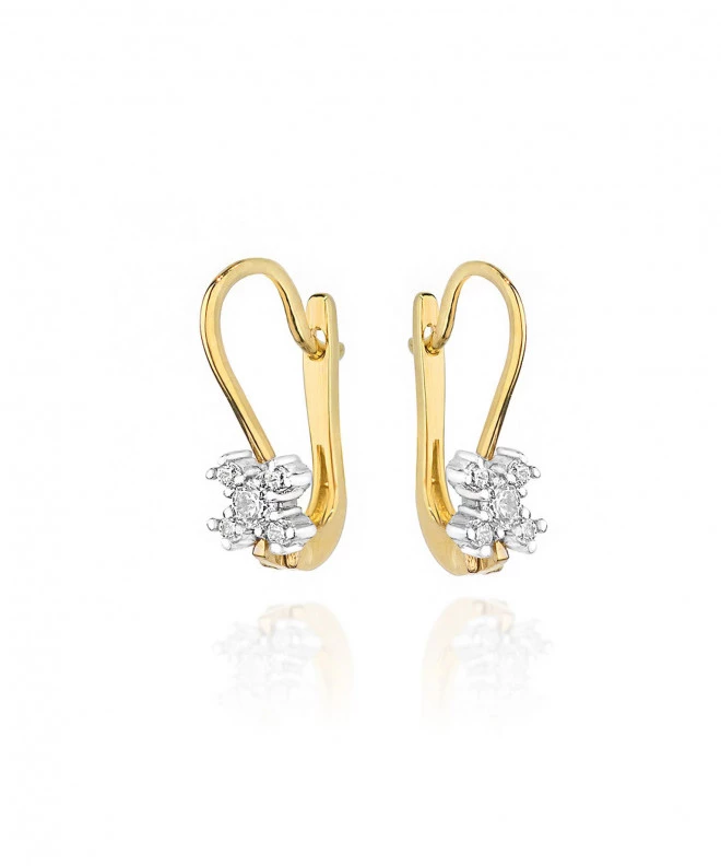 Kolczyki Bonore ze złota próby 585 z diamentem 0,05 ct 128643