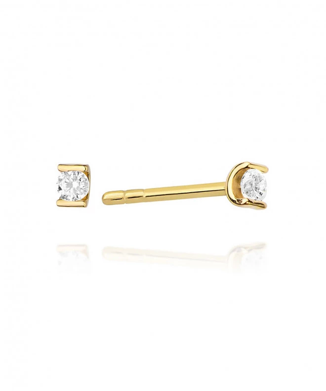 Kolczyki Bonore ze złota próby 585 z diamentem 0,04 ct 128644