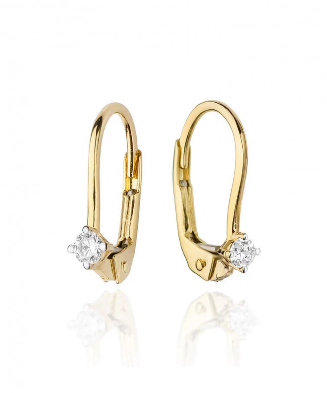 Kolczyki Bonore ze złota próby 585 z diamentem 0,03 ct 128646