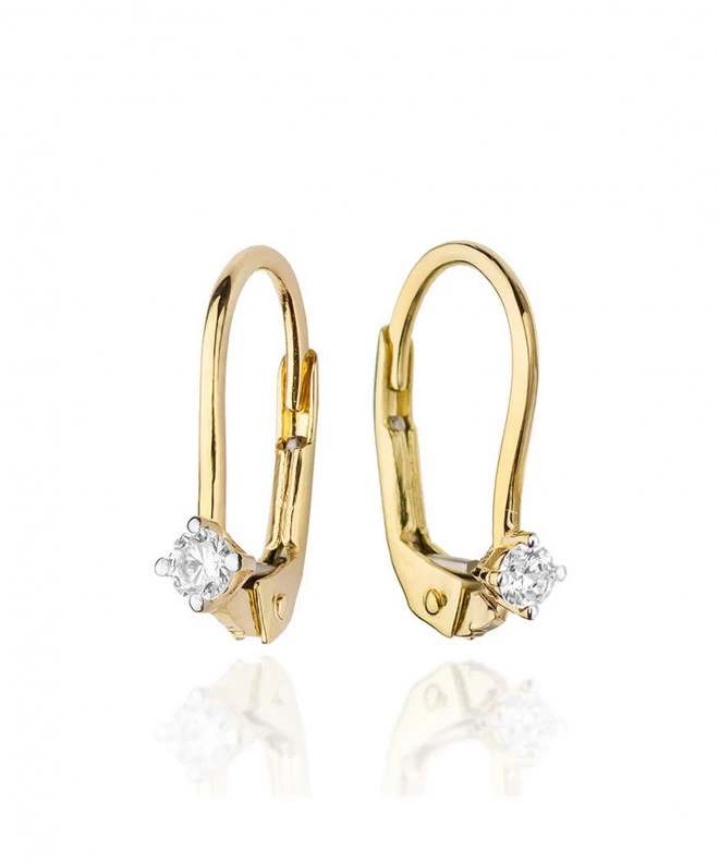 Kolczyki Bonore ze złota próby 585 z diamentem 0,04 ct 128647