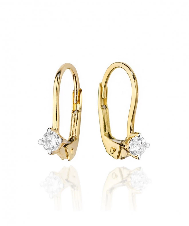 Kolczyki Bonore ze złota próby 585 z diamentem 0,08 ct 128649