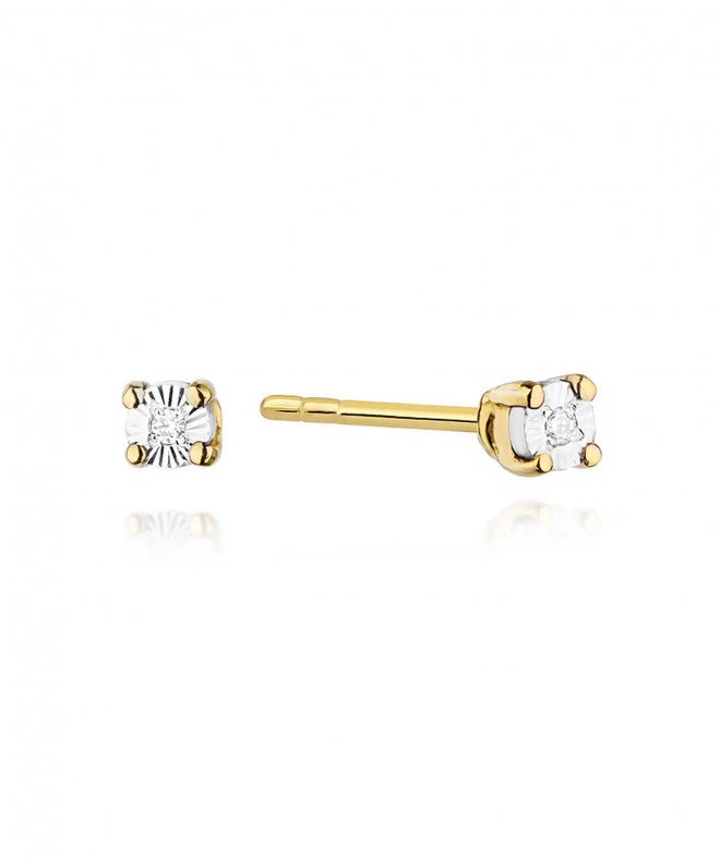 Kolczyki Bonore ze złota próby 585 z diamentem 0,01 ct 128651