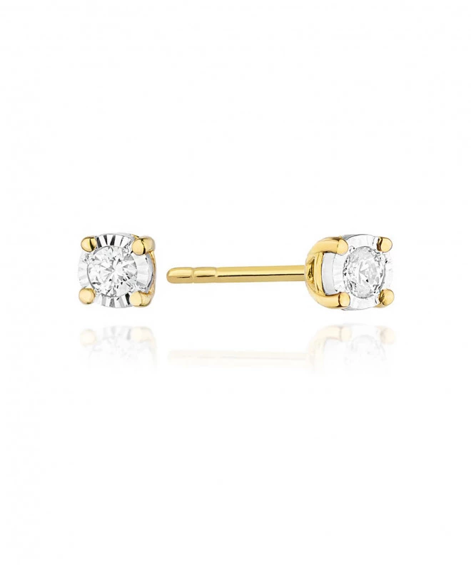 Kolczyki Bonore ze złota próby 585 z diamentem 0,08 ct 128653