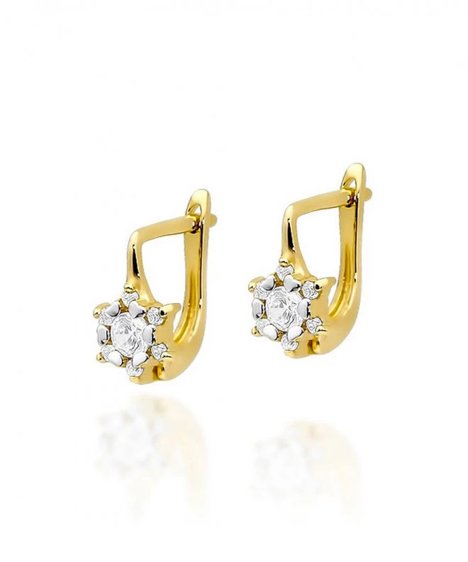 Kolczyki Bonore ze złota próby 585 z diamentem 0,1 ct 128655