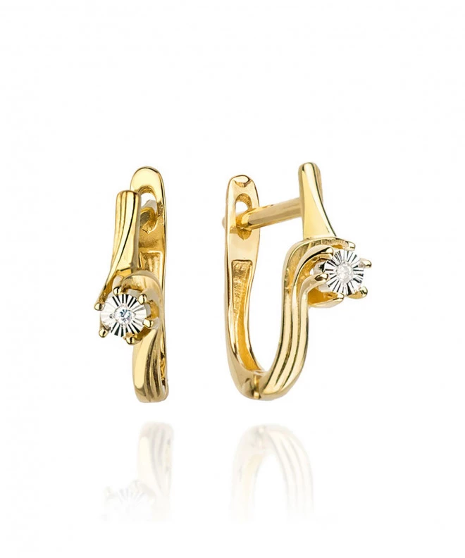 Kolczyki Bonore ze złota próby 585 z diamentem 0,0086 ct 128657