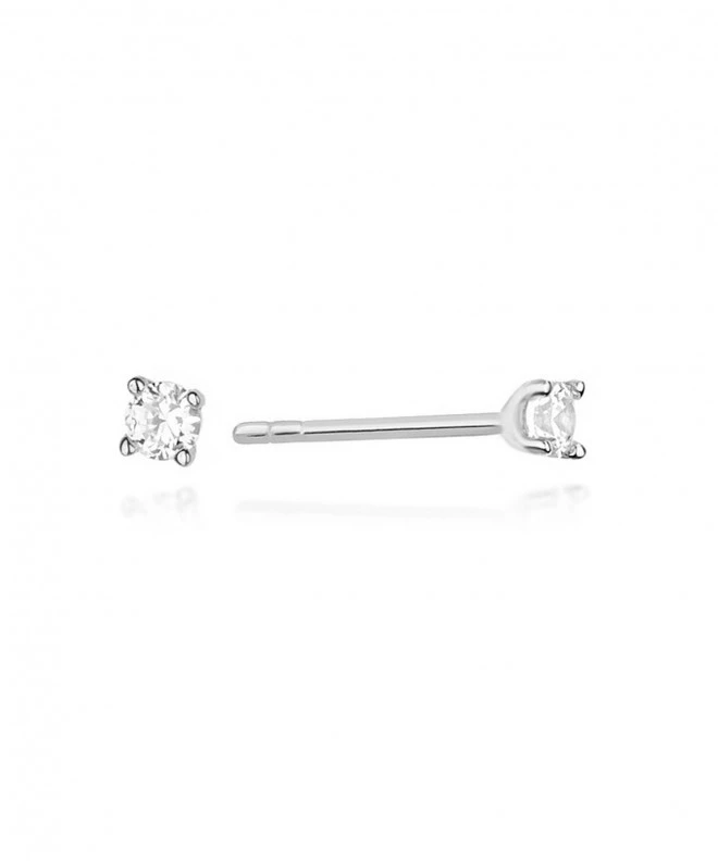 Kolczyki Bonore z białego złota próby 585 z diamentem 0,04 ct 128775