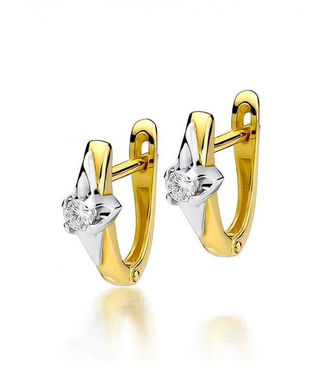 Kolczyki Bonore ze złota próby 585 z diamentem 0,1 ct 128667