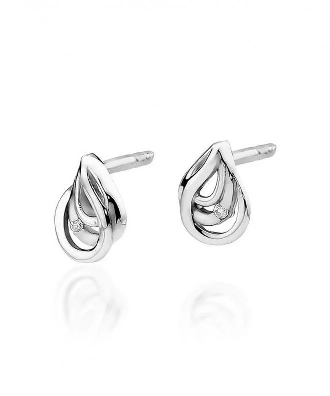 Kolczyki Bonore z białego złota próby 585 z diamentem 0,0086 ct 128721