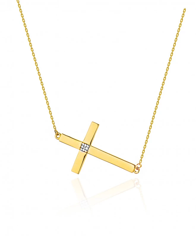 Łańcuszek Bonore 42 - 45 cm ze Złota próby 585 z diamentem 0,005 ct 173239