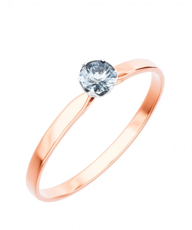 Pierścionek Bonore z różowego złota próby 585 z diamentem 0,5 ct 103725