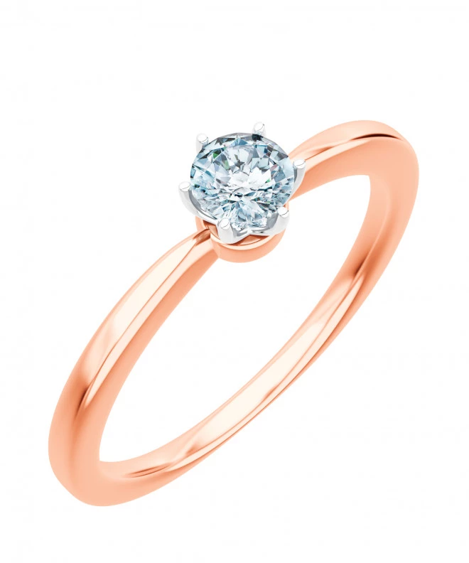 Pierścionek Bonore z różowego złota próby 585 z diamentem 0,4 ct 102719