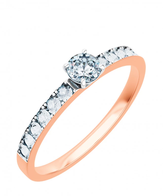 Pierścionek Bonore z różowego złota próby 585 z diamentem 0,4 ct 103741