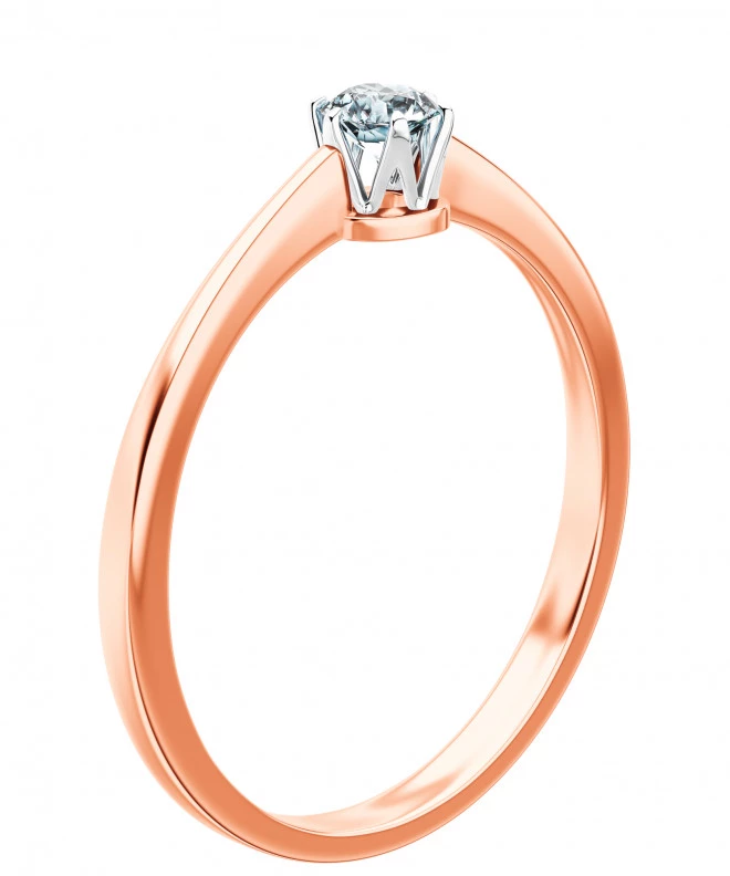 Pierścionek Bonore z różowego złota próby 585 z diamentem 0,4 ct 102718