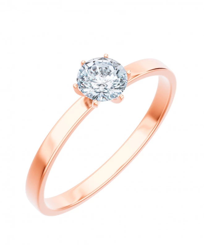 Pierścionek Bonore z różowego złota próby 585 z diamentem 0,7 ct 103743