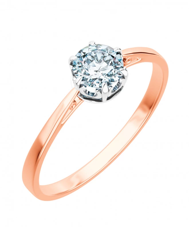 Pierścionek Bonore z różowego złota próby 585 z diamentem 0,7 ct 103749