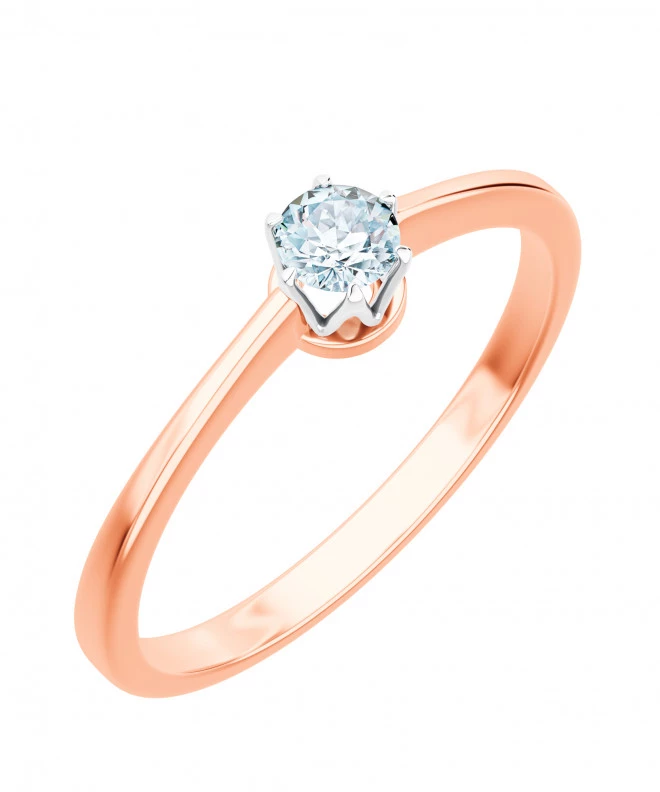 Pierścionek Bonore z różowego złota próby 585 z diamentem 0,5 ct 103722