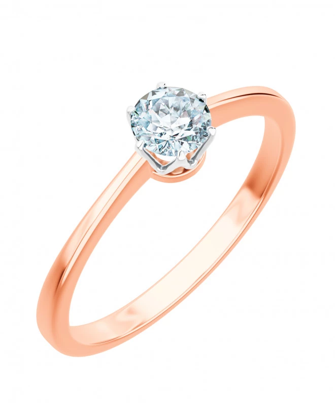 Pierścionek Bonore z różowego złota próby 585 z diamentem 1 ct 103735