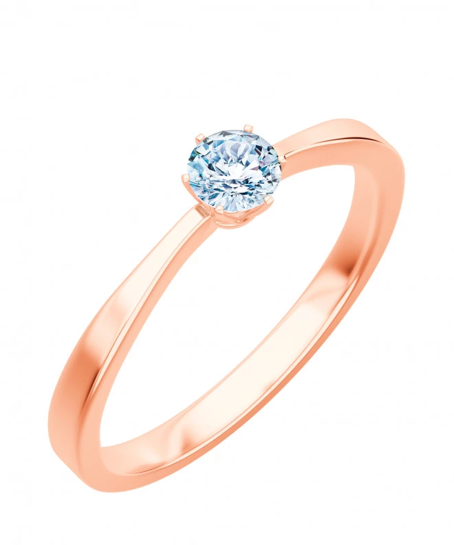 Pierścionek Bonore z różowego złota próby 585 z diamentem 0,4 ct 102728