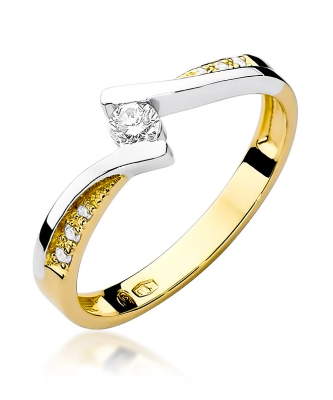 Pierścionek Bonore ze Złota próby 585 z diamentem 0,16 ct 151081