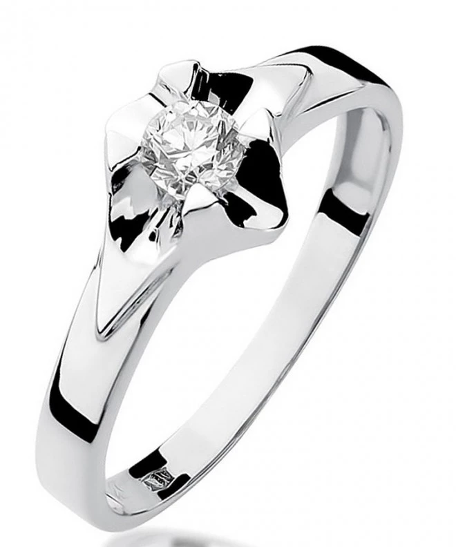 Pierścionek Bonore z białego złota próby 585 z diamentem 0,3 ct 115095